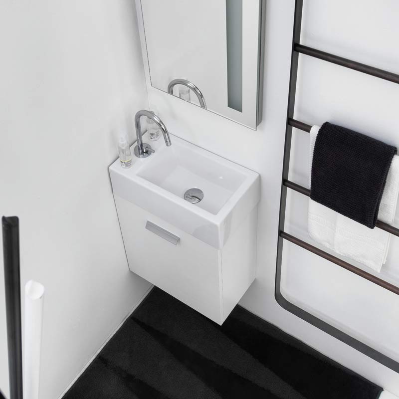 Mobile bagno sospeso piccolo con lavabo 45x25 — Bagnochic